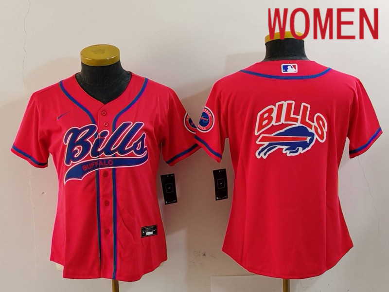 Women Buffalo Bills Blank Red Joint Name 2024 Nike Limited NFL Jersey style 9122->women nfl jersey->Women Jersey